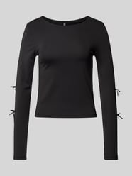 Regular Fit Langarmshirt mit Schleifen Modell 'SELINA' von Pieces Schwarz - 41