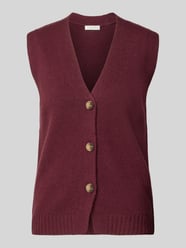 Mouwloos vest van wol met V-hals van Christian Berg Woman Bordeaux - 4