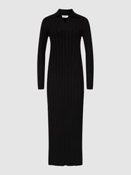 Maxi-jurk in riblook, model 'Avery' van Modström Zwart - 37