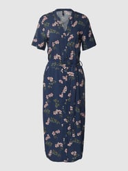 Midi-jurk van viscose met bloemenmotief, model 'VICA' van Vero Moda Blauw - 21