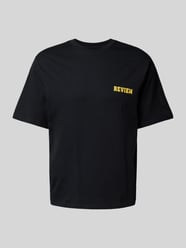 Regular fit T-shirt van een mix van katoen en viscose van REVIEW - 35