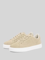 Low-top sneakers van echt leer van Tommy Hilfiger Beige - 21