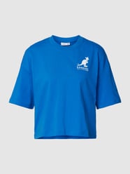 T-Shirt mit Label-Print - Marc O’Polo DENIM x Kangol von Marc O'Polo Denim Blau - 22
