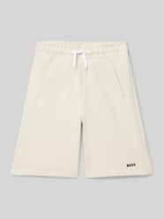 Regular Fit Sweatshorts mit Label-Print von Boss Beige - 4