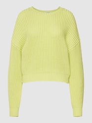 Cropped Strickpullover im unifarbenen Design von JAKE*S STUDIO WOMAN Gelb - 39