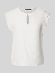 Regular Fit T-Shirt mit Lochstickerei Modell 'TASSA' von Vero Moda Weiß - 39