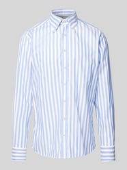 Regular Fit Business-Hemd mit Button-Down-Kragen von Stenstroms Blau - 24