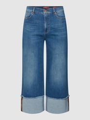 Jeans met verkorte pijpen, model 'IDALGO' van Marina Rinaldi Blauw / turquoise - 39