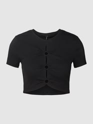 Cropped T-Shirt mit One-Shoulder-Träger Modell 'FREJA' von Only Schwarz - 43