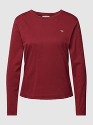 Longsleeve mit Label-Stitching Modell 'SHIELD' von Gant Bordeaux - 35