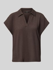 T-Shirt mit Strukturmuster und V-Ausschnitt Modell 'Sipin' von OPUS - 30