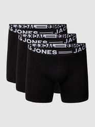 PLUS SIZE boxershort met logo in band in een set van 3 stuks, model 'SENSE' van Jack & Jones Plus Grijs / zwart - 36