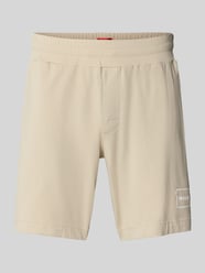Shorts mit Label-Print und elastischem Bund Modell 'Laze' von HUGO Beige - 3