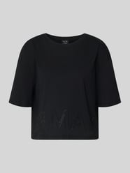 Pudełkowy krój T-shirt z obszyciem ozdobnymi kamieniami od Armani Exchange - 2