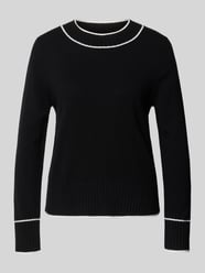 Regular Fit Pullover aus Wolle Alpaka mit Kontraststreifen von Marc Cain - 29