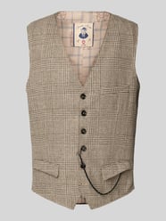 Gilet met linnen, model 'Mitch' van CG - Club of Gents Beige - 36