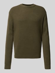 Strickpullover mit gerippten Abschlüssen von SELECTED HOMME Grün - 35