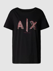 T-Shirt mit Label-Print von ARMANI EXCHANGE Schwarz - 20