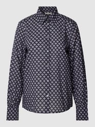 Overhemdblouse van katoen met all-over motief van Marc O'Polo Blauw - 11