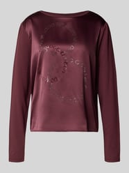 Relaxed Fit Langarmshirt mit Strasssteinbesatz von monari Bordeaux - 41