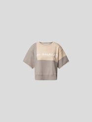 Cropped Sweatshirt mit Logo von MM6 Maison Margiela Grau / Schwarz - 6