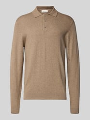 Gebreide pullover met kasjmier en polokraag, model 'FRODE' van Casual Friday Beige - 2