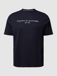 PLUS SIZE T-Shirt mit Label-Print von Tommy Hilfiger Big & Tall Blau - 10