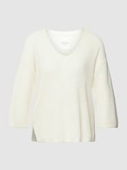 Sweter z dzianiny z rękawem o dł. 3/4 model ‘Netrona’ od Part Two Beżowy - 31