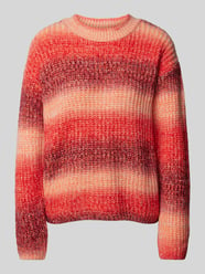 Gebreide pullover met geribde ronde hals van More & More Rood - 34