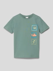 T-Shirt aus Baumwolle mit Motiv-Prints von s.Oliver RED LABEL Grün - 22