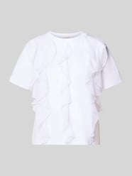 t-shirt z falbanami i okrągłym dekoltem od Christian Berg Woman - 41