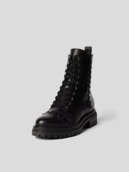 Bikerboots mit Ziernähten von Sergio Rossi Grau / Schwarz - 32
