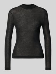 Shirt met lange mouwen van wolmix met hooggesloten hals van OPUS - 43