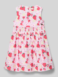 Sukienka z detal z logo model 'Poplin' od GUESS Fuksjowy - 35