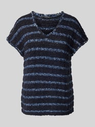 Strickshirt mit V-Ausschnitt von comma Blau - 35