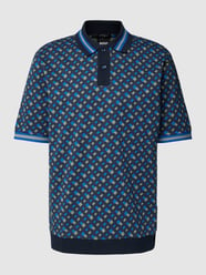 Poloshirt mit Allover-Label-Muster Modell 'Parler' von BOSS Blau - 27