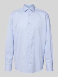 Comfort Fit Business-Hemd mit Streifenmuster von Eterna Blau - 11