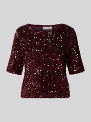 Blusentop mit Allover-Pailletten von PIECES Bordeaux - 27