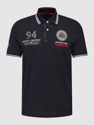 Poloshirt mit Label-Details und Kontraststreifen von Christian Berg Men Blau - 29