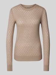 Strickpullover mit Lochmuster von (The Mercer) N.Y. Beige - 18