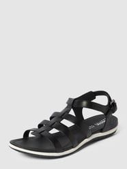 Sandalen mit Dornschließe in metallic von Geox Grau / Schwarz - 16