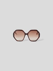 Sonnenbrille mit Brand-Details von Chloé Braun - 23