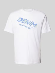 Relaxed Fit T-Shirt mit Label-Print von Tom Tailor Denim Weiß - 38