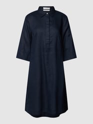 Blusenkleid aus Leinen mit Umlegekragen von Christian Berg Woman Blau / Türkis - 43