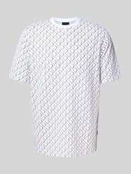 T-shirt ze wzorem na całej powierzchni i okrągłym dekoltem od bugatti - 36