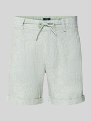 Leinenshorts mit Bindegürtel und Gesäßtaschen von MCNEAL - 16