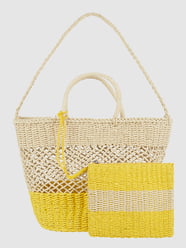 Torba shopper ze słomy papierowej od Esprit Żółty - 31
