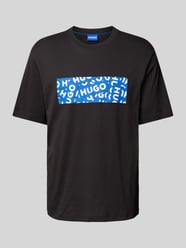 T-Shirt mit Label-Print Modell 'Nalayo' von Hugo Blue Schwarz - 34