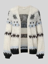 Cardigan met ribboorden van Milano Italy Beige - 43