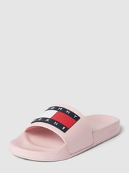 Klapki z detalami z logo od Tommy Jeans Różowy - 28